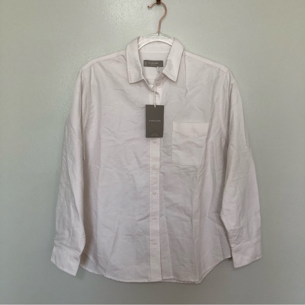 Everlane the Relaxed Oxford Shirt White New 12